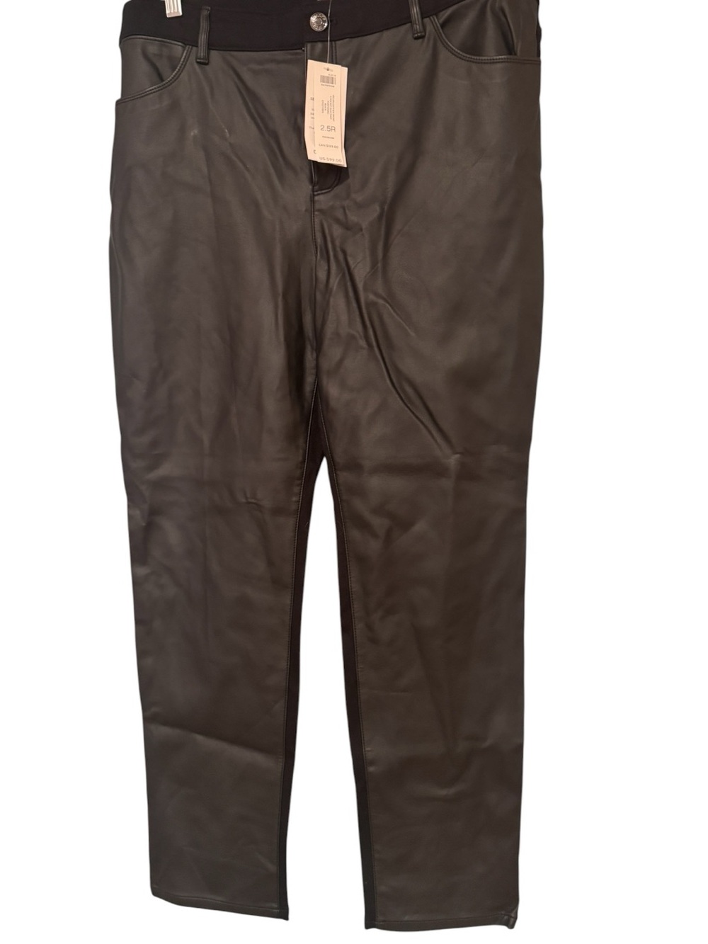 NWT Chico's Black Vegan Faux Leather Pants Size 2.5